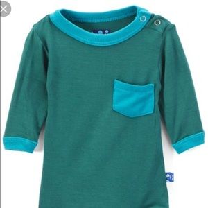 Kickee Pants Seaweed and Lagoon long sleeve onesie
